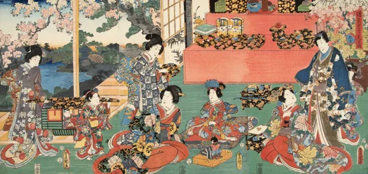 Scene from Tale of Genji by Murasaki Shibuku, c. 1860