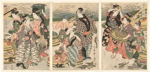 View of the Fish Market on the Beach at Shiba