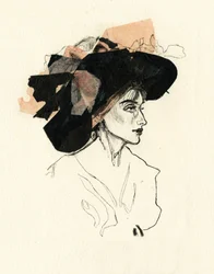 Black Hat Fashion Sketch