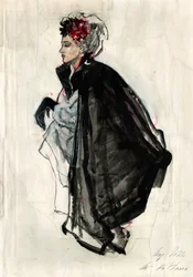 Elegant Woman Black Cape