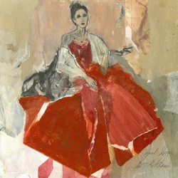 Elegant Woman In Red