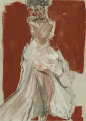 Elegant Woman White Gown