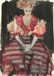 Elegant Woman in Red