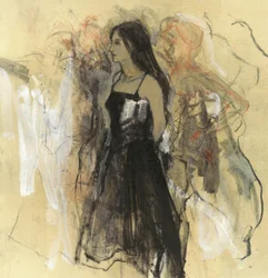 Pensive Woman In Black