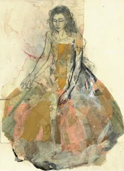 Pensive Woman in Dress