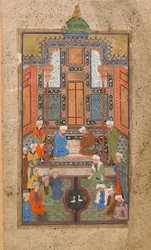 Palace scene in a Tuhfat al-Ahrar (Gift of the free) Bukhara, Uzbekistan, Uzbek period, c.1540