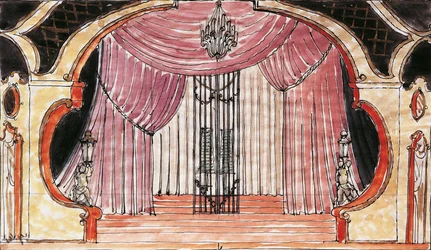Set design for Cosi Fan Tutte by Wolfgang Amadeus Mozart