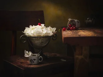 Elegant Still Life with Cherries