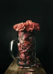 Roses in Glass Mug