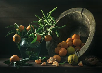 Rustic Mandarin Still Life