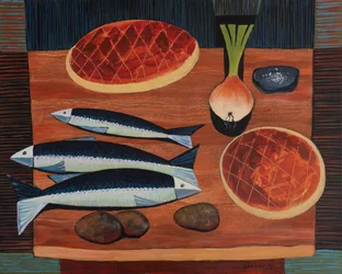 Still Life with Bread and Fish, 2020