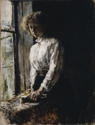 At the Window. Portrait of Olga Fyodorovna Trubnikova