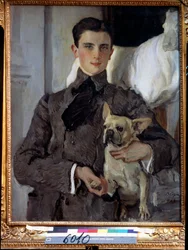 Portrait of Prince Felix Yusupov, Count Sumarokov Elston, with a Dog