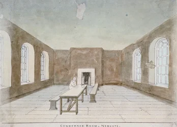 Interior of the Condemned Room in Newgate Prison, Old Bailey, City of London