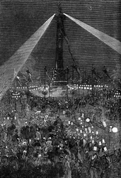 Illumination of Place de la Bastille in Paris