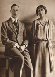 Lady Elizabeth Bowes Lyon and the Duke of York upon the Announcement of Their Engagement
