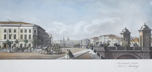 The Anichkov Bridge from the Panorama of the Nevsky Prospekt
