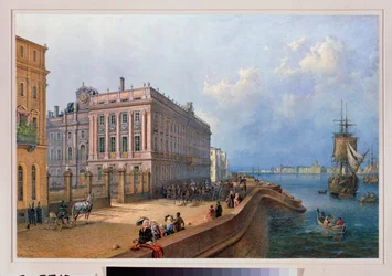 View of the Neva Quay and the Marble Palace in Saint Petersburg