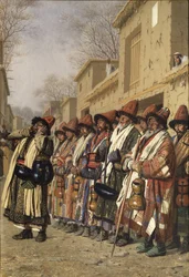 Dervishes Chorus Begging Alms in Tashkent