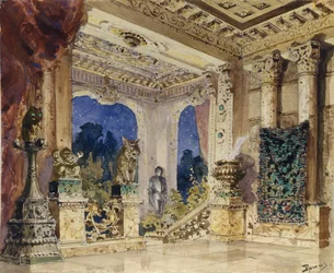 Stage Design for the Opera The Scarlet Rose by N. Krotkov