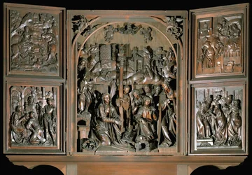 Saint Mary Altar. Left Panels: Flight to Egypt