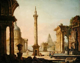 Imaginary View with Column Monument