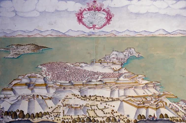 Town plan of Corfu with its fortifications, Venetian state archive