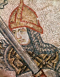 Head of a soldier (mosaic detail)