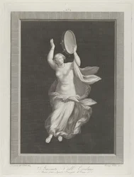 A Partly Naked Bacchante Playing a Tambourine