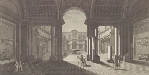View of the Courtyard of the Museo Pio-Clementino, ca. 1790-1827
