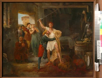 Don Quixote Fighting Certain Skins of Red Wine