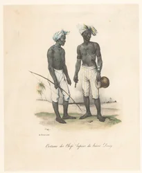 Clothing of the leaders of Havre-Dorey in Papua New Guinea (title on the object). Voyage of discovery of the Astrolabe (series title)