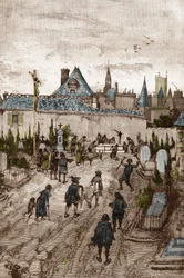 Jansenist Convulsionary (or Saint Medard) (Works of Convulsions) in the 18th Century: The Sick and Infirm Go to the Cemetery of Saint-Medard (Where is the Tomb of Deacon Francois Paris) to be Miraculously Healed