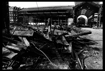 Demolition of the central market in Paris, in August 1971
