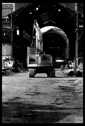 Demolition of the central market in Paris, in August 1971 (b/w photo)