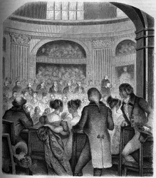 Reception of Abbe Jean Sibrake at the Academy Francaise in 1785 - Engraving by Franck