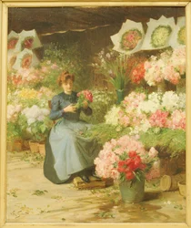Flower Seller in front of the Madeleine Church