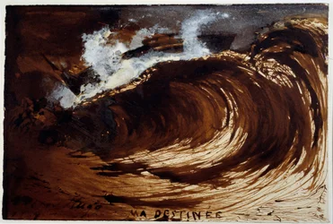 My Destiny. Representation of a Wave in the Middle of the Sea. Drawing by Victor Hugo (1802-1885)
