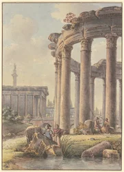 Architectural Capriccio: Ruins of a Round Temple, with Trajan