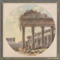 Architectural Capriccio: Temple Ruin and Staffage Figures