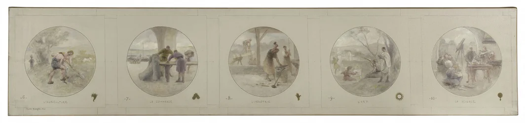Sketch for the Lobau Gallery at Paris City Hall: Agriculture. Commerce. Industry. Art. Science, in 1890