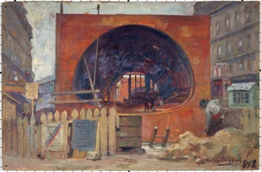 The Metropolitan Works at Place Saint-Michel in 1906, in 11-1906