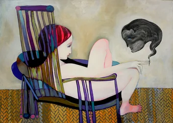 Introspection in a Striped Chair