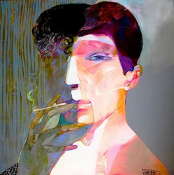Vibrant Smoking Portrait