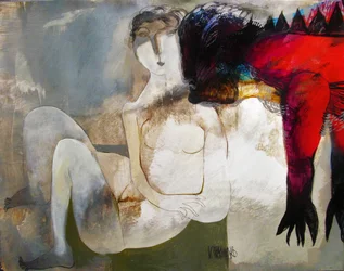 Woman and Red Demon