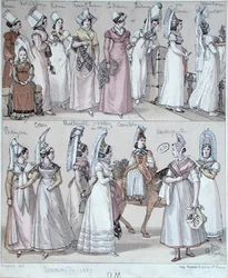 Traditional costumes of Normandy, c.1830
