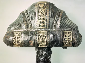 (Detail) of a Sword Hilt with Stamped Decoration