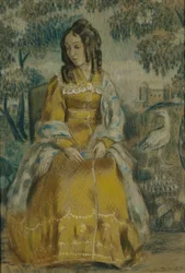 Lady by Tapestry. Portrait of Nadezhda Stanyukovich, 1903