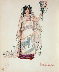 Spring Beauty. Costume design for the opera Snow Maiden by N. Rimsky-Korsakov