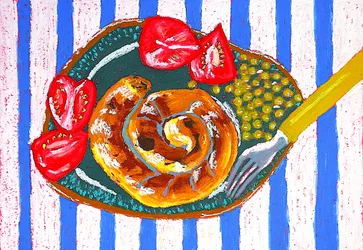 Spiral Pastry on Stripes
